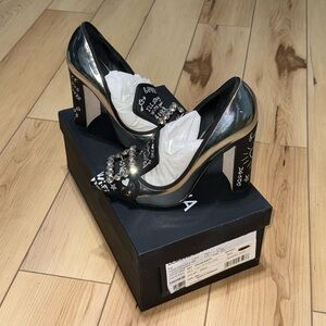 Stylish Black and Silver Women's Heels